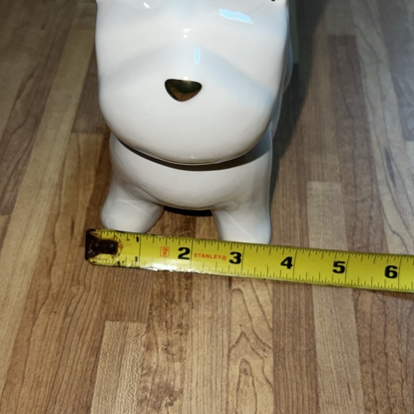 White Boston Terrier Canvas Dog Figurine Tabletop Decor with Gold Accents BNWT - Picture 9 of 9